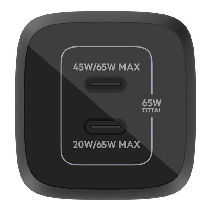 2-poorts USB-C&reg; GaN-wandlader met PPS (65 W), Zwart, hi-res